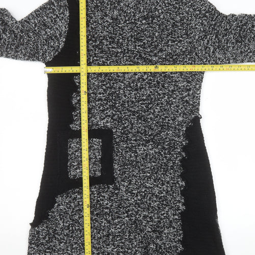 Roman Women’s Black Knit Ruffle Sweater Dress Size 10