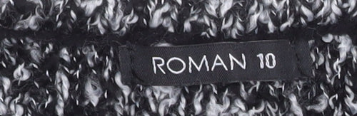 Roman Women’s Black Knit Ruffle Sweater Dress Size 10
