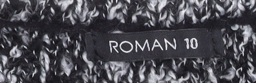 Roman Women’s Black Knit Ruffle Sweater Dress Size 10