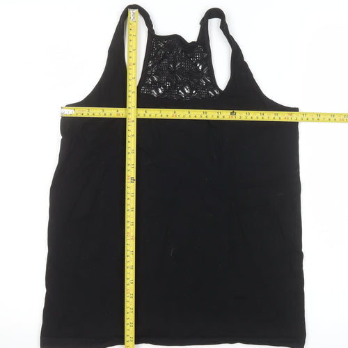 Love to Lounge Women’s Black Lace Racerback Tank Top L