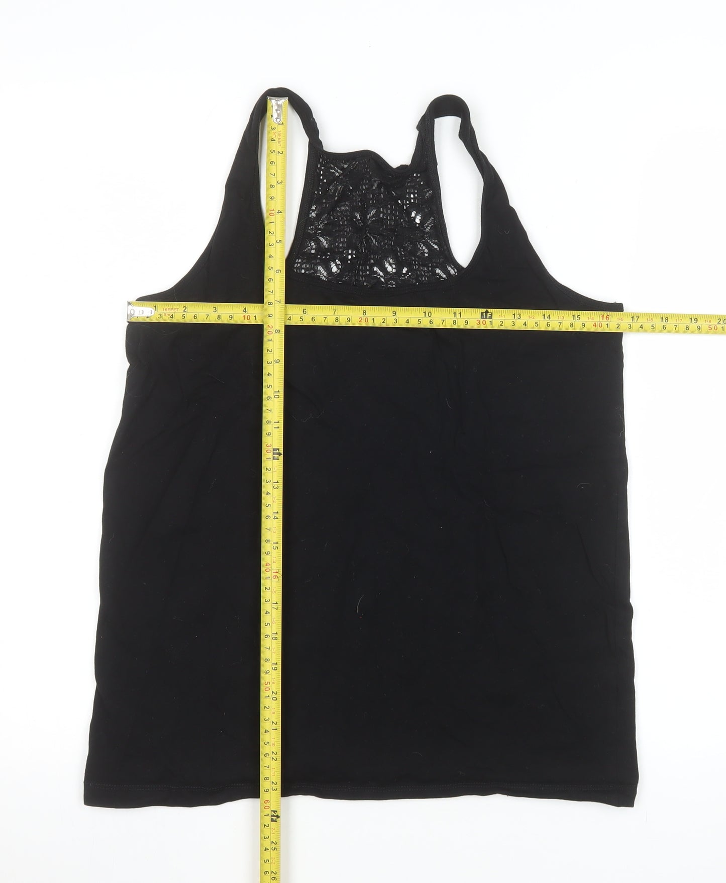 Love to Lounge Women’s Black Lace Racerback Tank Top L