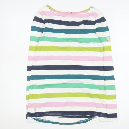 Joules Women Multicoloured Stripe Long Sleeve 100% Cotton Top UK 10