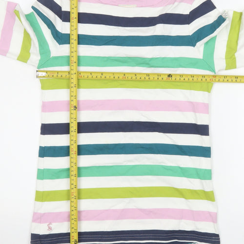 Joules Women Multicoloured Stripe Long Sleeve 100% Cotton Top UK 10