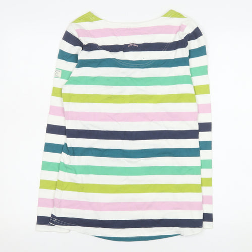 Joules Women Multicoloured Stripe Long Sleeve 100% Cotton Top UK 10