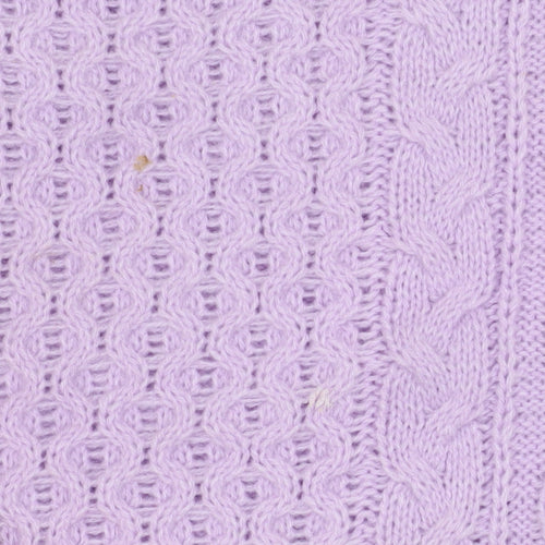 Isle Women's Purple Cable Knit Acrylic Jumper Size S 10-12