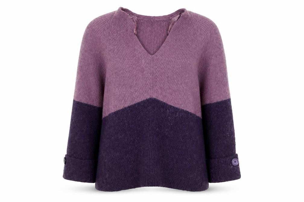 Next Womens Purple V-Neck Knit Pullover Jumper Medium