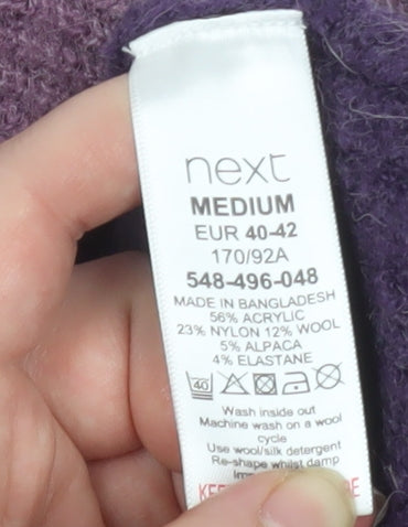 Next Womens Purple V-Neck Knit Pullover Jumper Medium