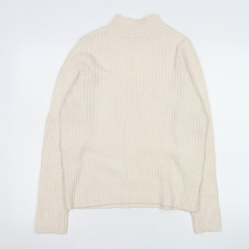 Next Women Ivory Mock Neck Cable Knit Pullover Jumper Size S