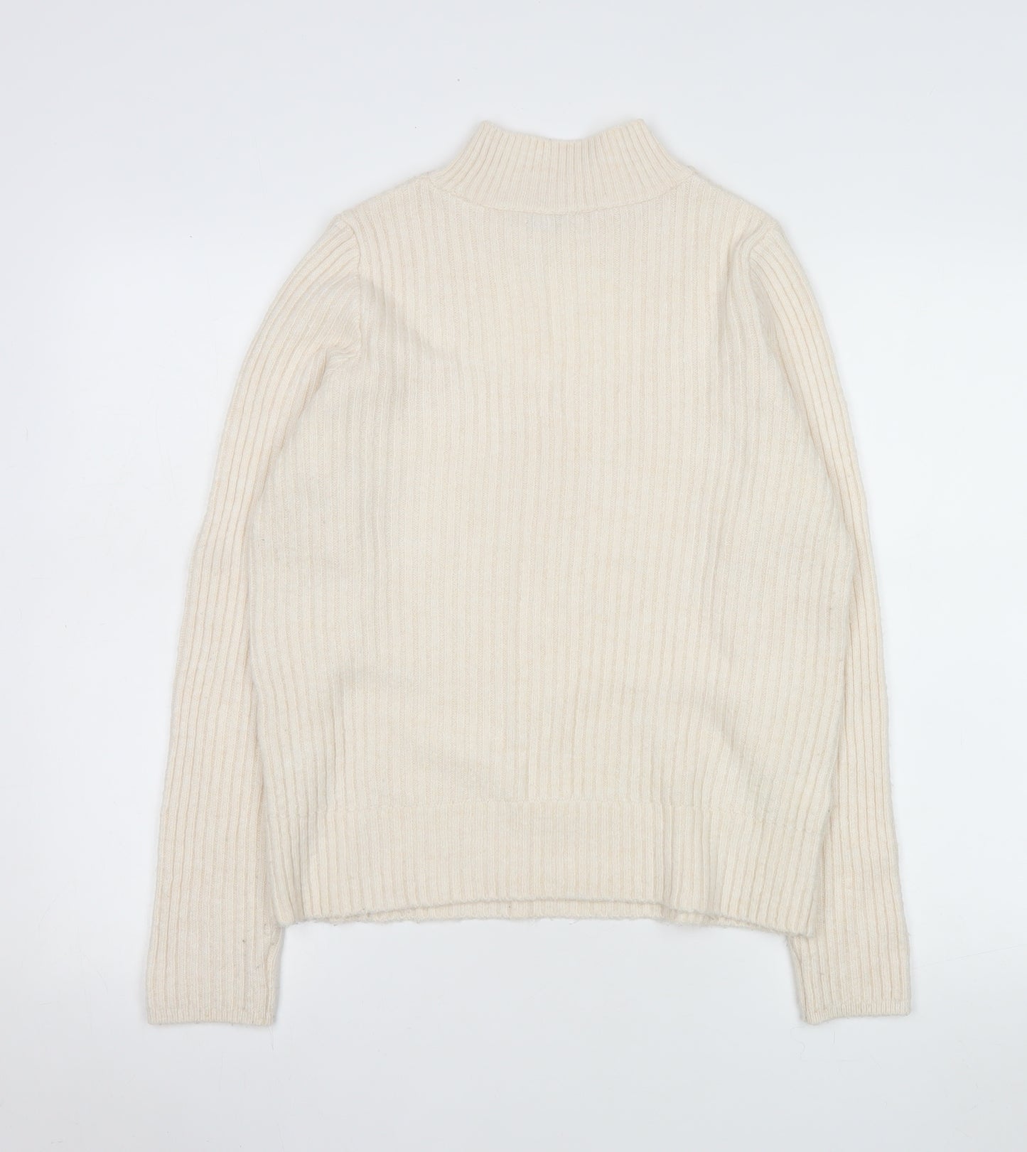 Next Women Ivory Mock Neck Cable Knit Pullover Jumper Size S
