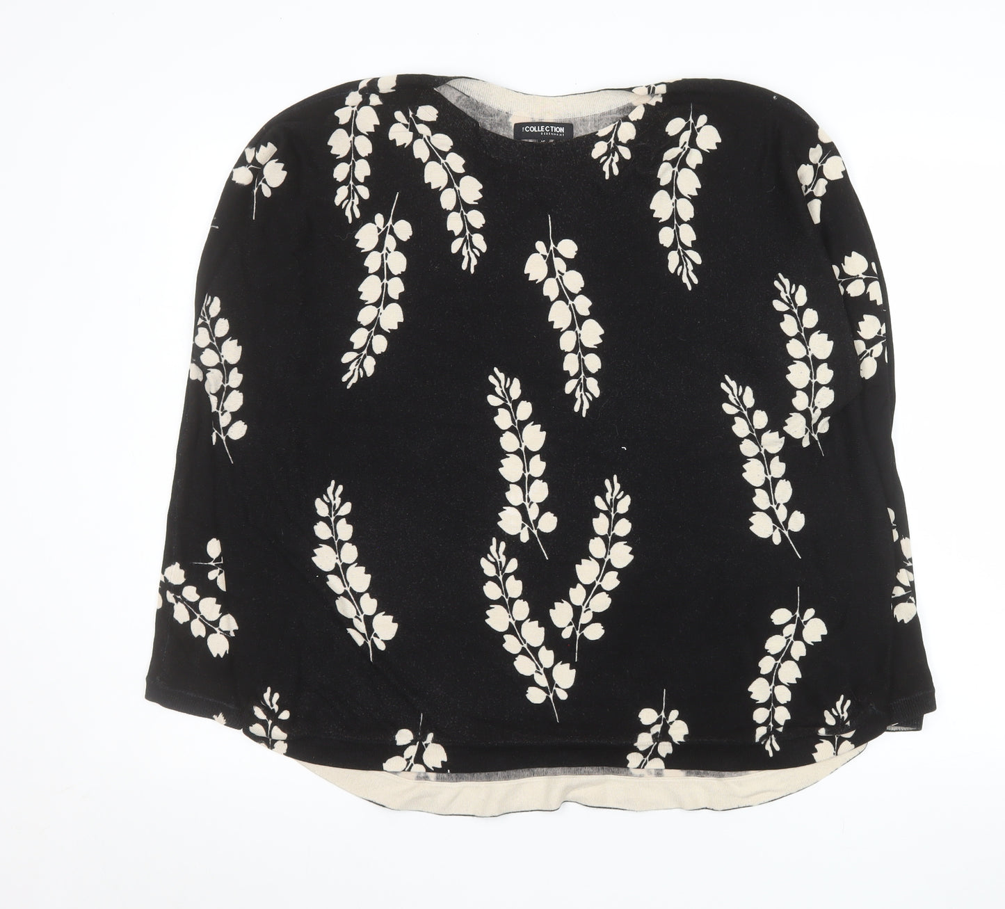 Marks and Spencer Women Black Floral Long Sleeve Tunic Top Size 16