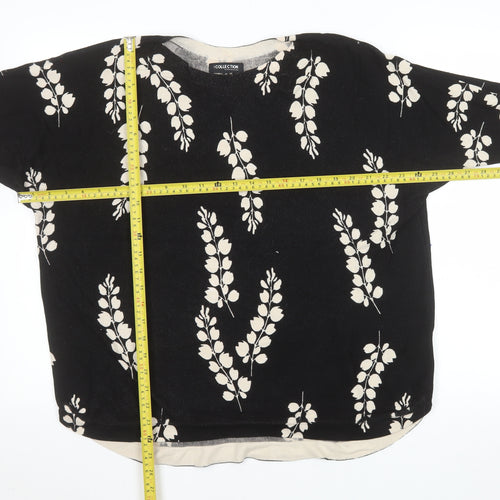 Marks and Spencer Women Black Floral Long Sleeve Tunic Top Size 16