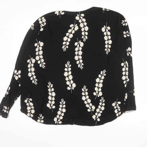 Marks and Spencer Women Black Floral Long Sleeve Tunic Top Size 16