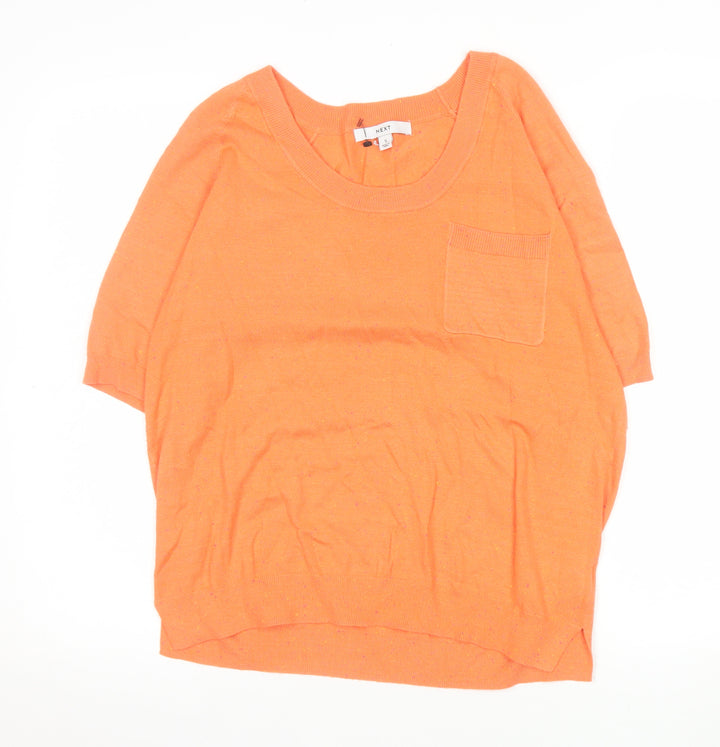 NEXT Women’s Orange Basic Knit T-Shirt Size S Short Sleeve