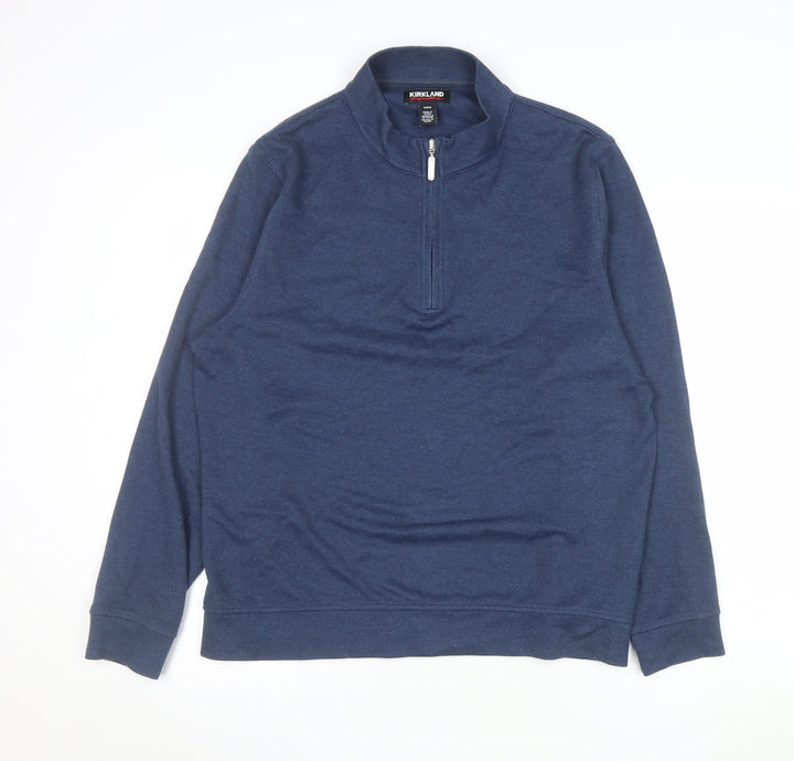 Kirkland Signature Men's Blue 1/4 Zip Pullover Sweatshirt Size M