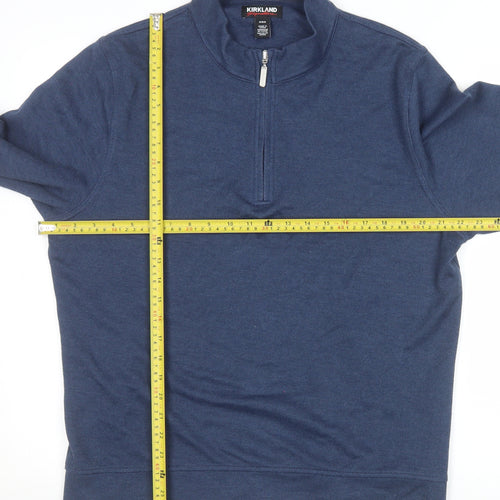 Kirkland Signature Men's Blue 1/4 Zip Pullover Sweatshirt Size M