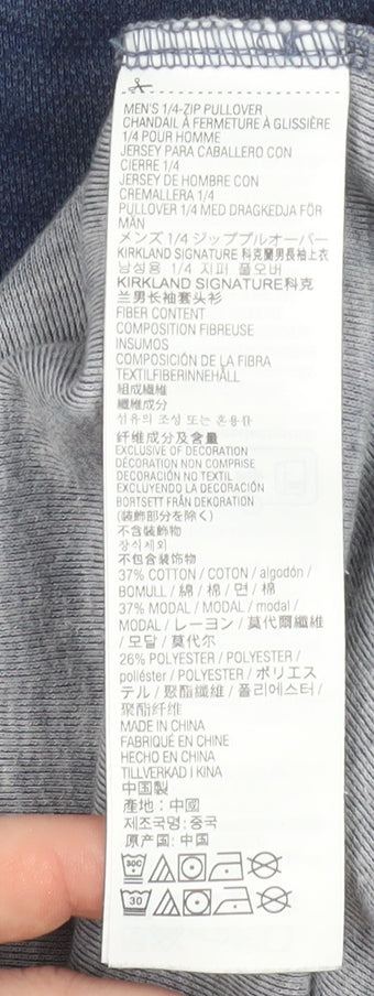 Kirkland Signature Men's Blue 1/4 Zip Pullover Sweatshirt Size M