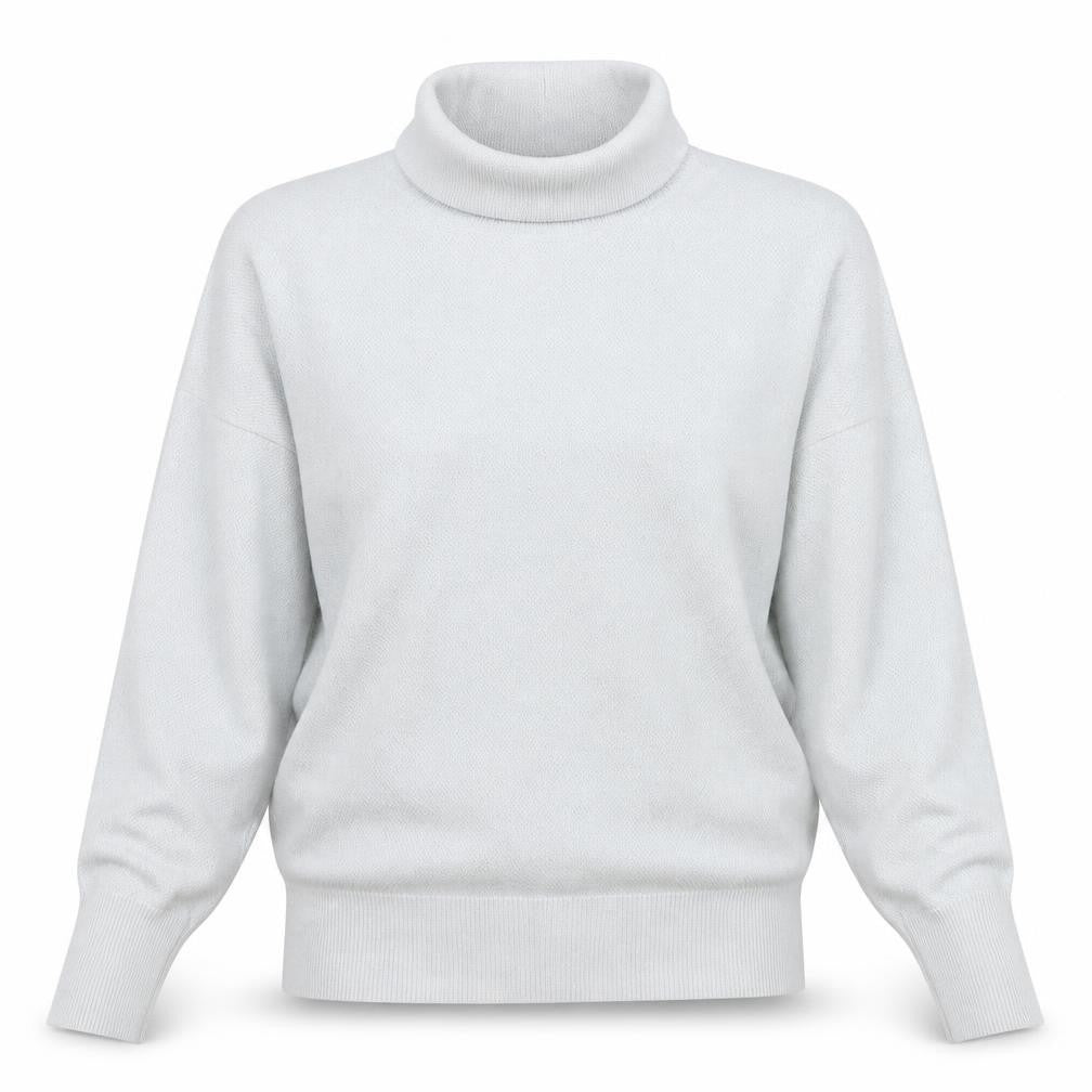 Front view of Reiss women’s grey roll neck knit jumper xs