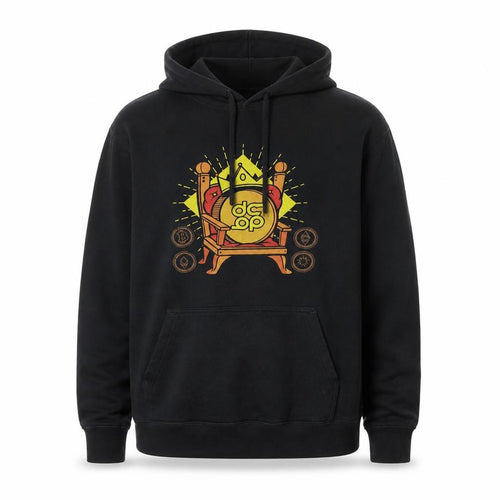 Port & Company Men's Black Pullover Hoodie M Graphic Print Fleece