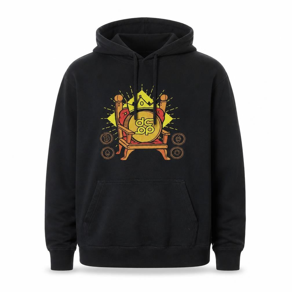 Port & Company Men's Black Pullover Hoodie M Graphic Print Fleece