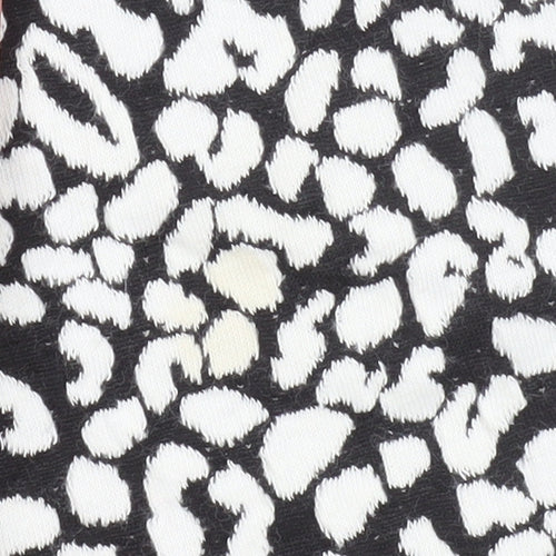 Next Women Black White Animal Print Blazer Size 14 Cotton Stretch Jacket