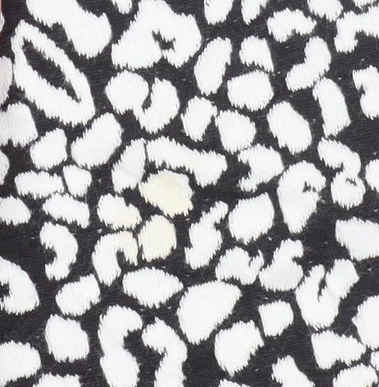 Next Women Black White Animal Print Blazer Size 14 Cotton Stretch Jacket