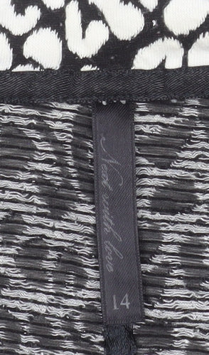 Next Women Black White Animal Print Blazer Size 14 Cotton Stretch Jacket