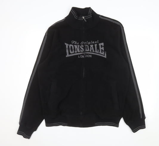Lonsdale Men Black Fleece Full Zip Jacket Size L Sportswear