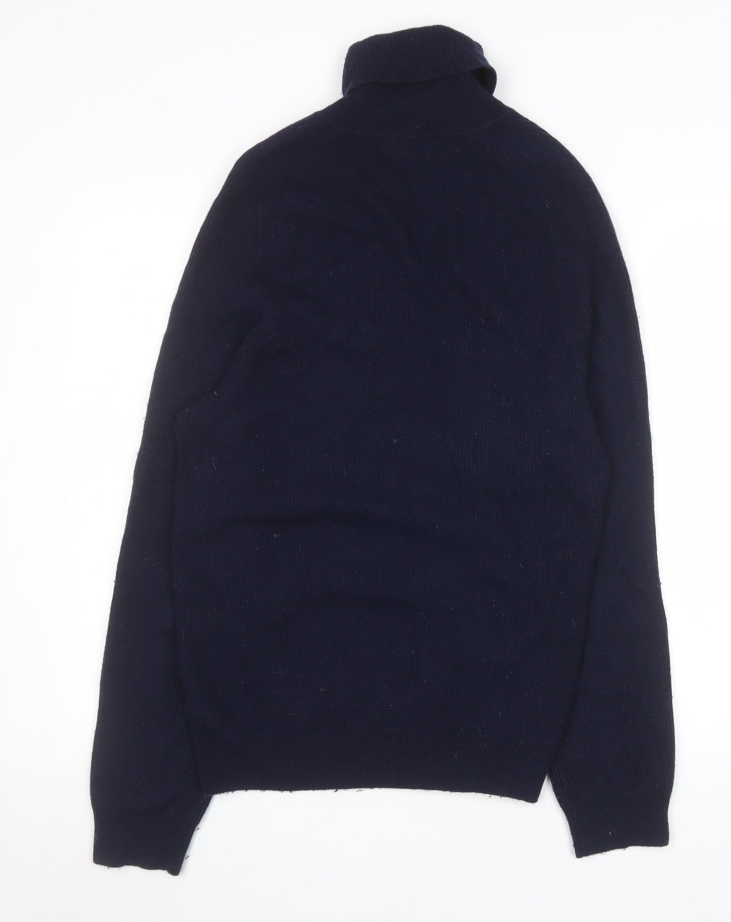 Reiss Womens Navy Merino Wool Roll Neck Jumper Size M