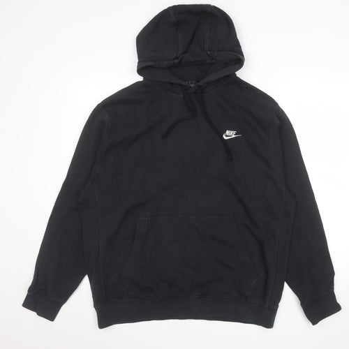 Nike Men's Black Pullover Hoodie L Regular Fit Fleece Sweatshirt