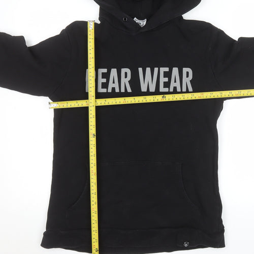 Bear Wear Mens Black Pullover Hoodie L Logo Fleece Sweatshirt