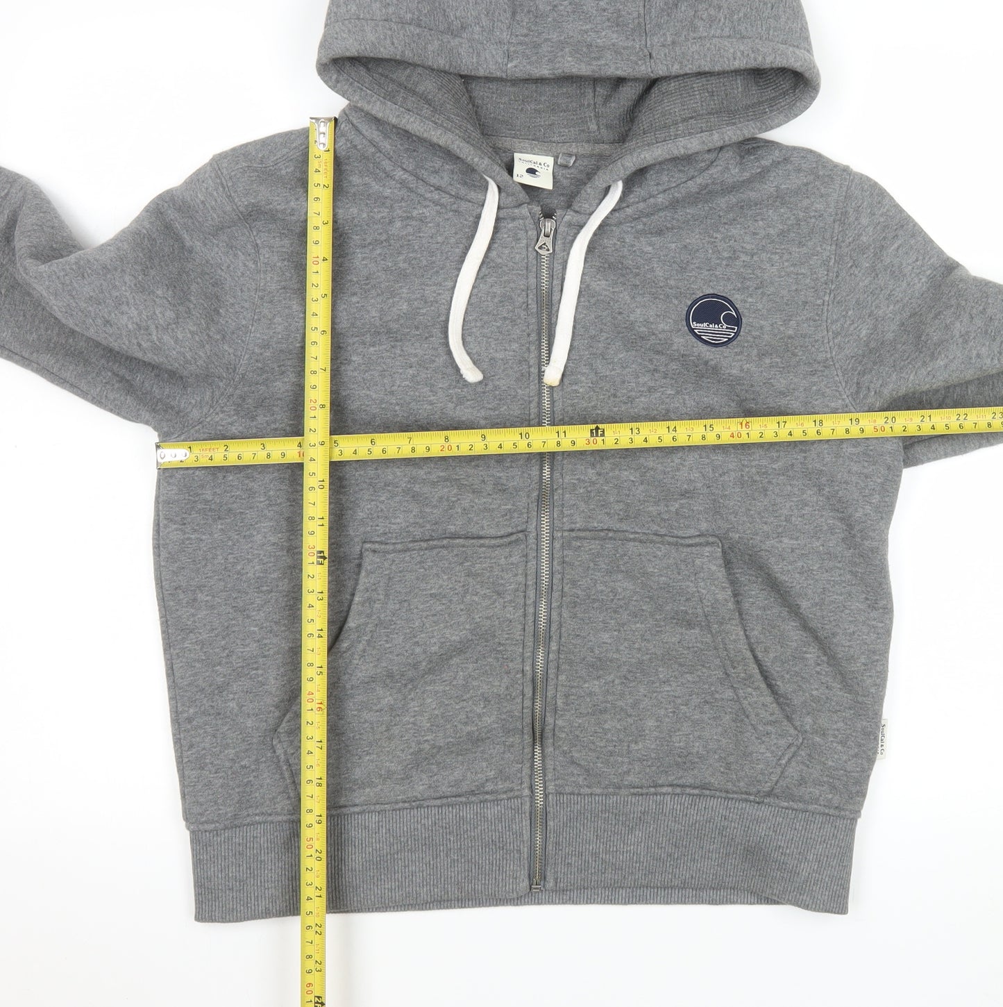 SoulCal & Co Women's Grey Size 12 Hooded Full Zip Jacket