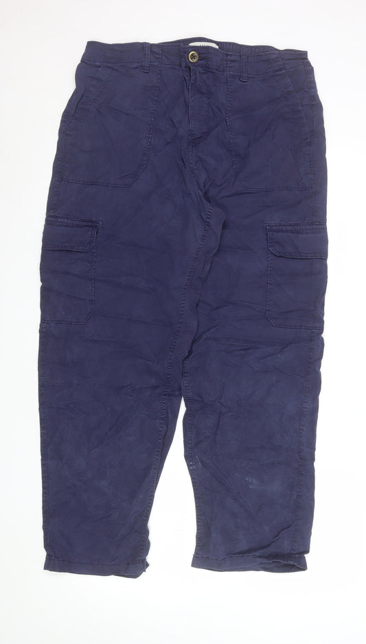 Marks and Spencer Women's Blue Cargo Trousers Size 14 Regular