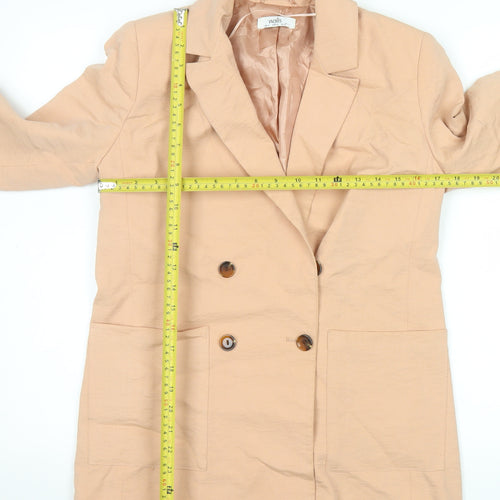 Wallis Women’s Beige Double-Breasted Blazer UK 8 Woven Tailored Jacket