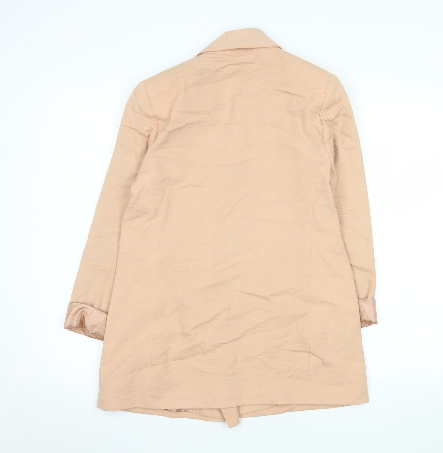 Wallis Women’s Beige Double-Breasted Blazer UK 8 Woven Tailored Jacket