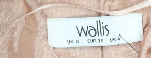 Wallis Women’s Beige Double-Breasted Blazer UK 8 Woven Tailored Jacket