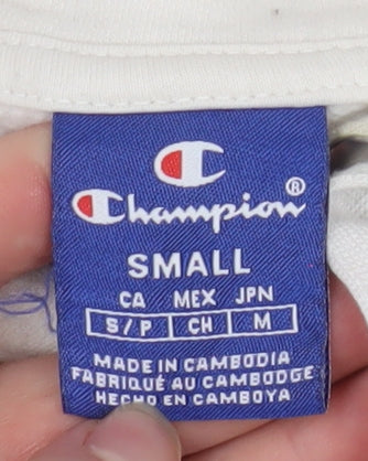 Champion Men's Ivory Small Pullover Hoodie with Logo Graphic