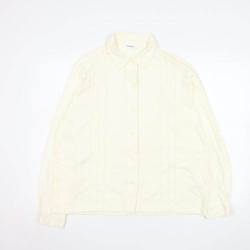 Damart Men’s Ivory Long Sleeve Button-Up Shirt L Regular Fit