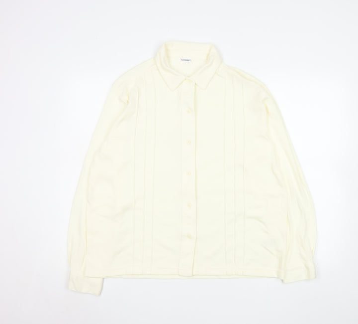 Damart Men’s Ivory Long Sleeve Button-Up Shirt L Regular Fit
