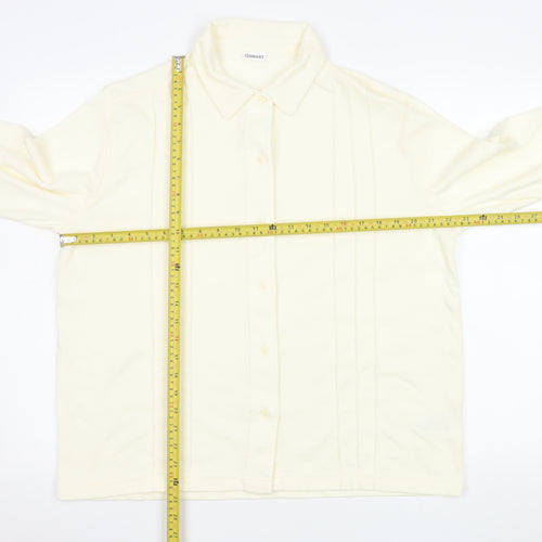 Damart Men’s Ivory Long Sleeve Button-Up Shirt L Regular Fit
