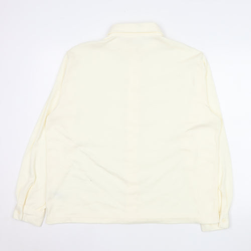 Damart Men’s Ivory Long Sleeve Button-Up Shirt L Regular Fit