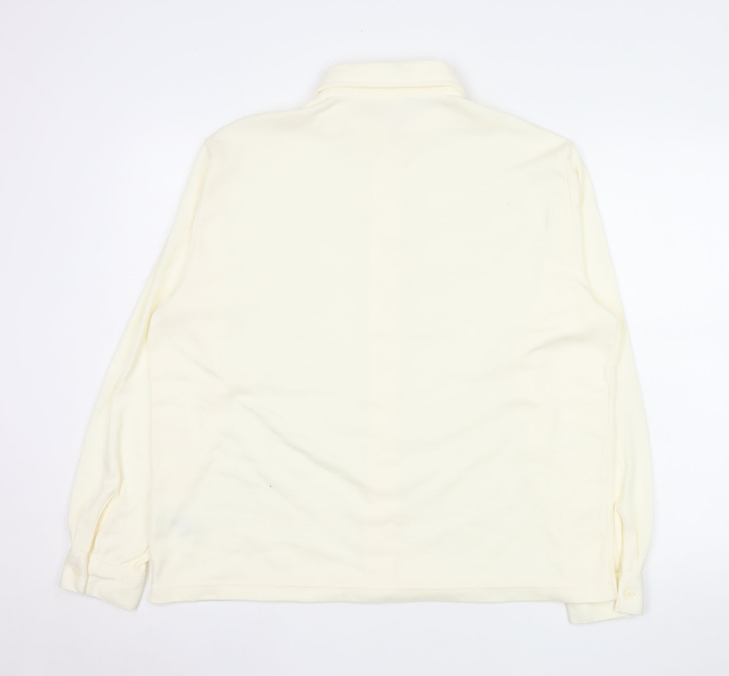 Damart Men’s Ivory Long Sleeve Button-Up Shirt L Regular Fit
