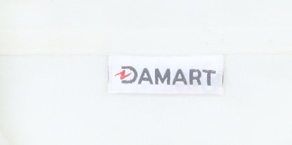 Damart Men’s Ivory Long Sleeve Button-Up Shirt L Regular Fit