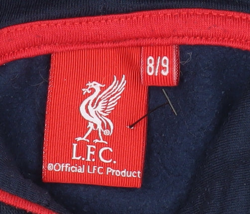 Liverpool FC Boys Navy Hoodie 8-9 Years Pullover Hooded Sweatshirt