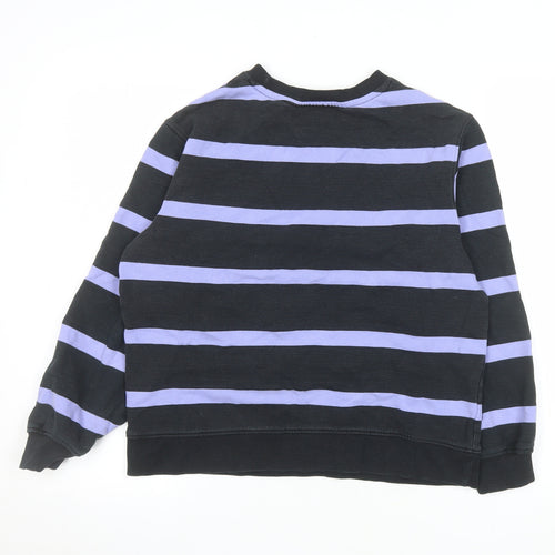 Marks and Spencer Men's Blue Striped Crew Neck Sweatshirt Size S