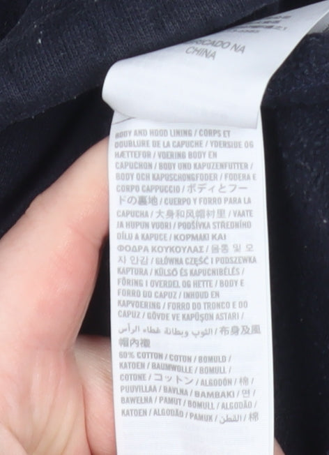 Hollister Mens Black Hoodie Medium Pullover Graphic Surf Team Cotton