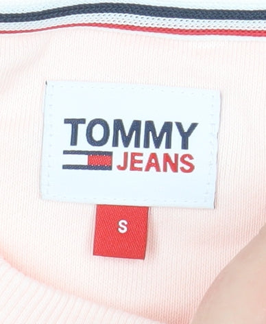 Tommy Jeans Womens Pink Cropped Pullover Sweatshirt Size S