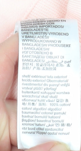 Tommy Jeans Womens Pink Cropped Pullover Sweatshirt Size S