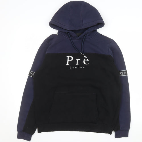 Pré London Men's Black Pullover Hoodie Size S Logo Hooded Sweatshirt