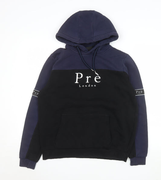 Pré London Men's Black Pullover Hoodie Size S Logo Hooded Sweatshirt