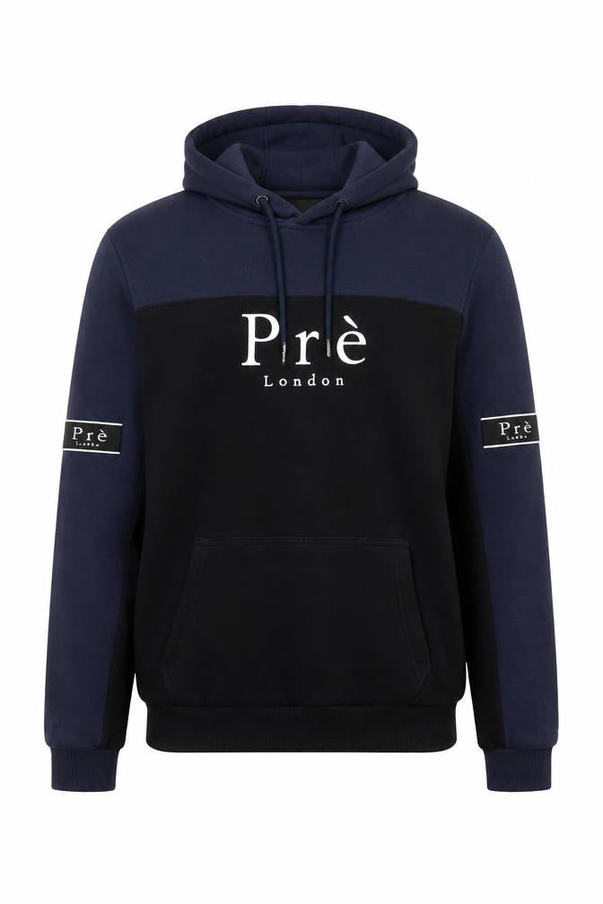 Pré London Men's Black Pullover Hoodie Size S Logo Hooded Sweatshirt